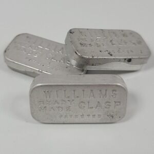 Williams Ready Made Clasp Miniature‎ Metal Tin Patented Advertising Lot VTG